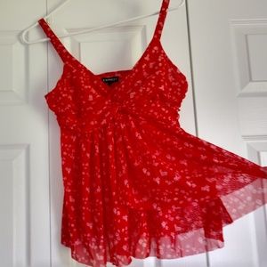 Express sheer, twist-front top--wrap design